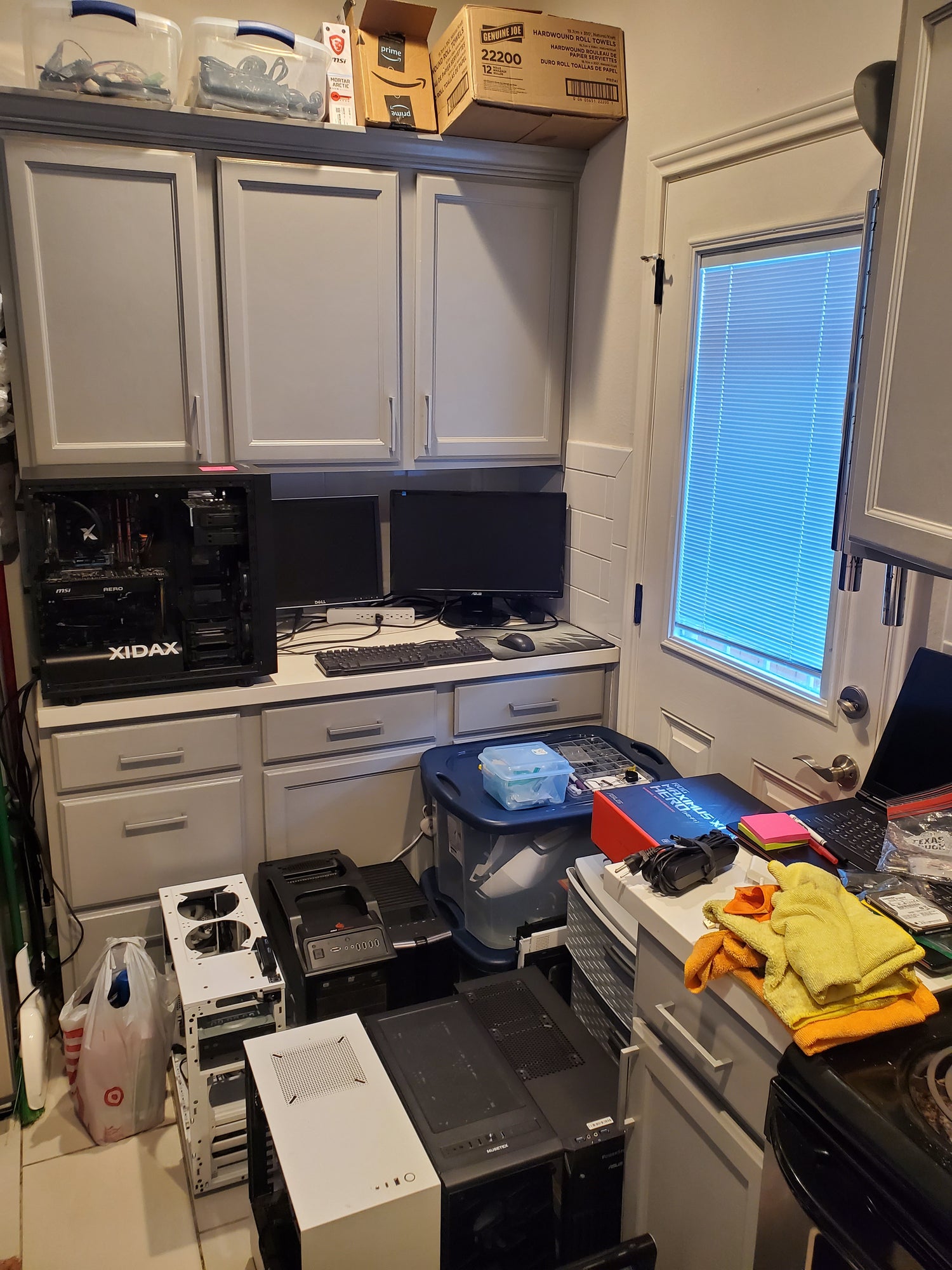 An early image showcasing the team’s first shop setup in their kitchen.